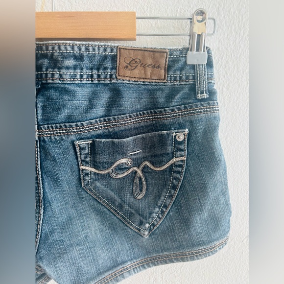 Guess Medium/Dark Blue Denim Short Shorts - Picture 10 of 15